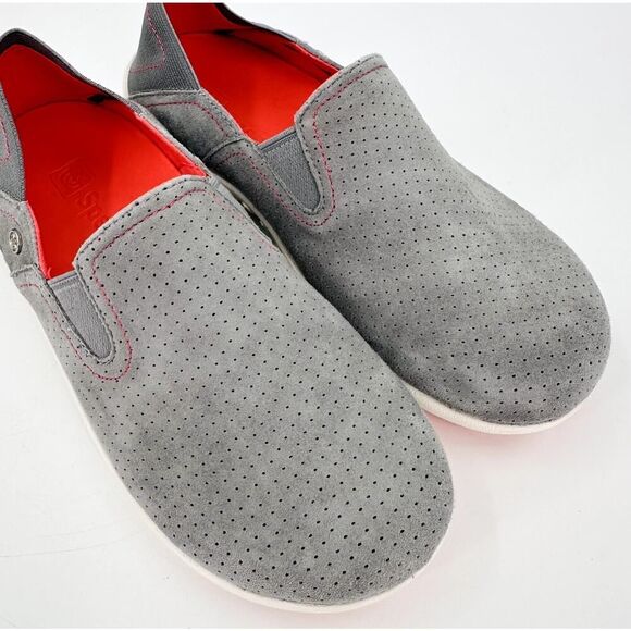 Spenco Orthotic Convertible Slip On Gray Shoes Perforated Suede Womens Size 6.5 - Picture 2 of 10